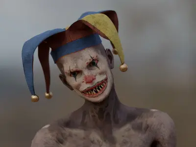 Scary Clown Low-poly 3D model