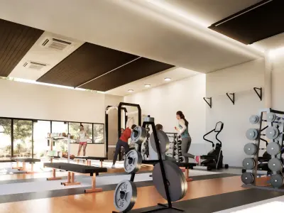 Modern Gym Interior 3D Model Detailed Model Low-poly 3D model