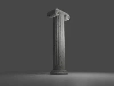 Roman Column Jonic Style - High Poly - Coluna Romana 3D model