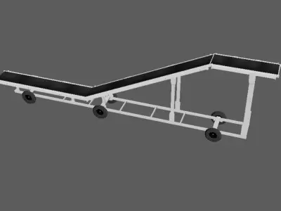 Mobile Conveyor Belt 3D Model Industrial Material Handling Low-poly 3D model
