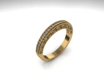Classic engagement ring 3D print model