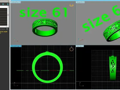 WEDDING BAND DIAMOND MODEL RINGS STL 3DM 3D print model