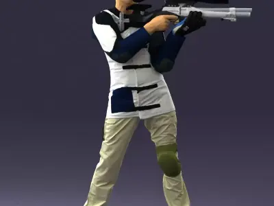 The man with the sniper rifle sports 0180 3D Print Ready 3D print model