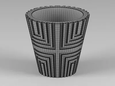 miniature flower pot 06 3D print model