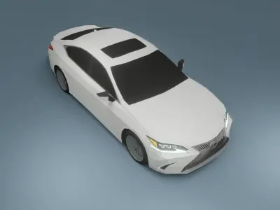Lexus es300 2020 low poly 3D model Low-poly 3D model