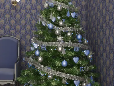 christmas tree blue 3D model