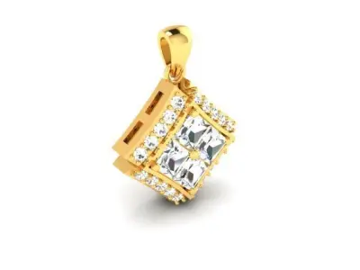 Solitaire Women Pendant 3DM STL OBJ FBX Render Details 3D print model order