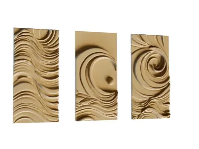 mural decor set wall panel 31 3D model