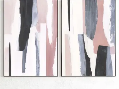 Plaster Two Photo Frame 250 Low-poly 3D model