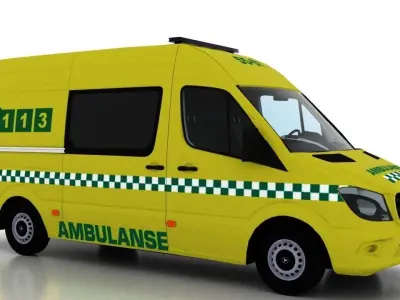 Mercedes Benz Sprinter L2H2 2015 Norway Ambulance 3D model