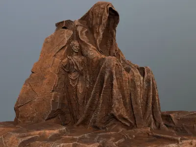 statue gate   Low-poly 3D model