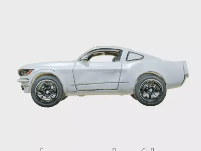 Classic Mustang Car 3D Model with Wild Spirit Low-poly 3D model