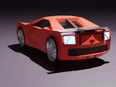 Low poly sport car 3D model purchase