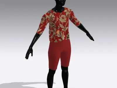 Female Cloth Dress Low-poly 3D model