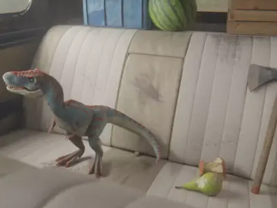 Dino in van 3D model