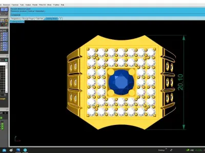 Luxury Square Halo Gemstone Men Ring 3D Jewelry Design 4828 3D print model