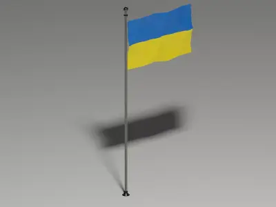 Flag of Ukraine Free low-poly 3D model