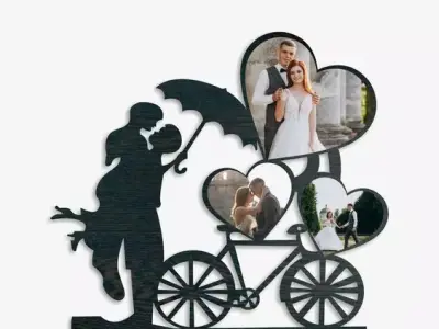 valentine gift photo frame 3D model