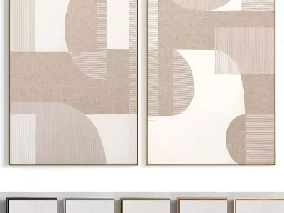 Plaster Two Photo Frame 111 Low-poly 3D model