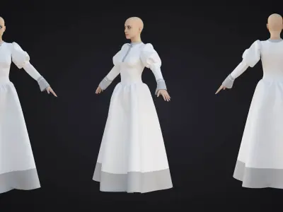Antic Dress Marvelous Designer 3D model