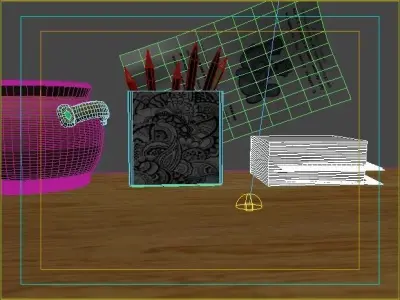Shelf pencil holder Low-poly 3D model