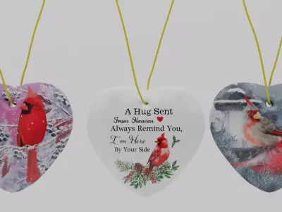 3DChristmas Decorations 3 Hearts 3D model