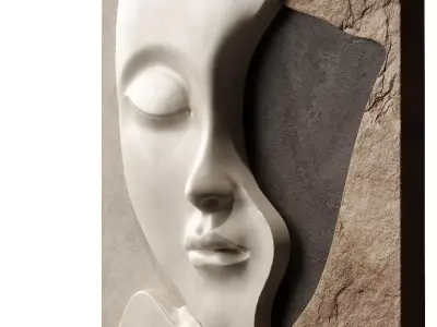 Face wall art sculpture 3D model
