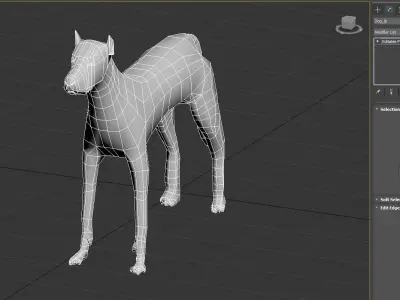 Low poly dog Low-poly 3D model order