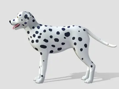 Cartoon Dog - Dalmatian Low-poly 3D model