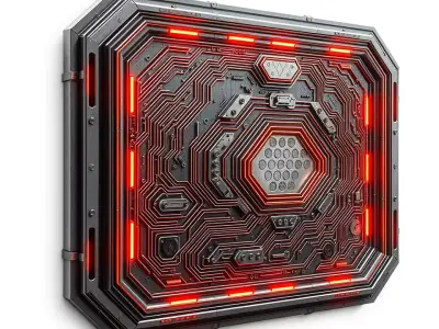 Futuristic Circuit Panel model pack Low-poly 3D model