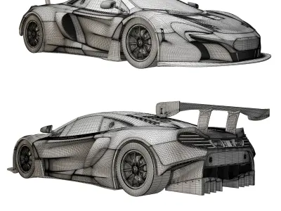 Maclaren 650s gt3 3D model