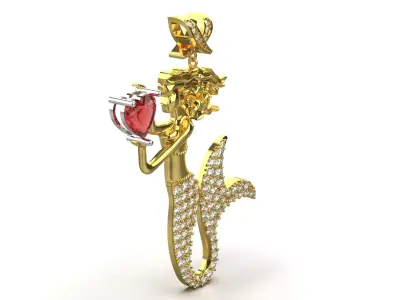 Luxury Mermaid Pendant Model Symbol of Love and Charm jp0327 3D print model