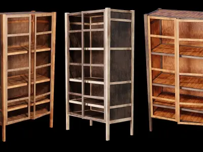 PBR WOOD FURNITURES - Collection 01  - 4K Textures Game Ready Low-poly 3D model