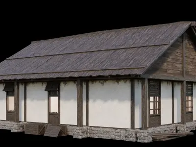Medieval Village Pack 08 - 3 Assets - 4K Textures Game Ready Low-poly 3D model
