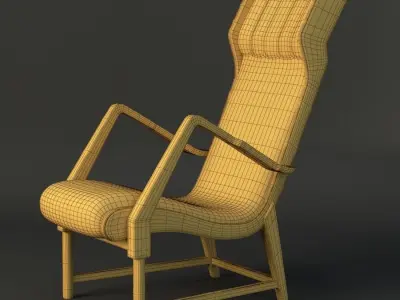Rare Italian lounge chair 3D model