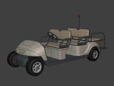 Airport - Golf Cart Low-poly 3D model