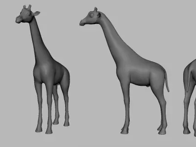 Giraffe Basemesh Low-poly 3D model