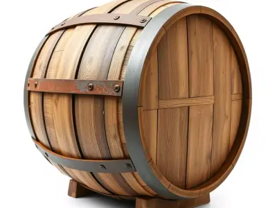 Rustic Wooden Barrel model pack Low-poly 3D model