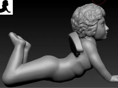 baby angel sculpture 3D model