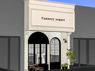 French dessert shop door head dessert 3D model