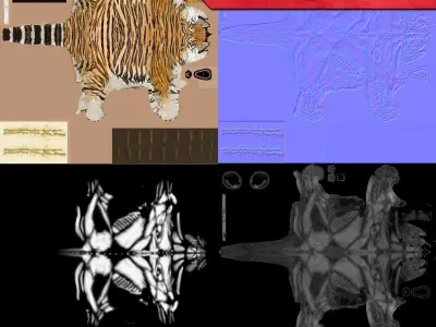 Tiger Animated Low-poly 3D model