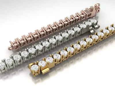 Tennis diamond necklace Link 47349 3D print model