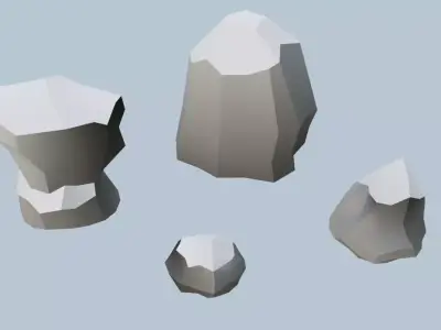 Winter Forest Asset Free low-poly 3D model