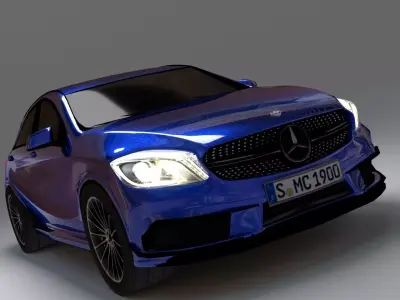  Compact Car Low-poly 3D model