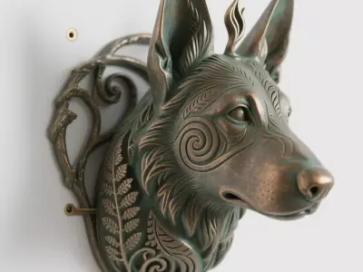 Dog sculpture 3D print model 7