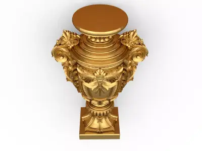Classical urn decorative onlay cnc 3d printing stl 03 3D print model