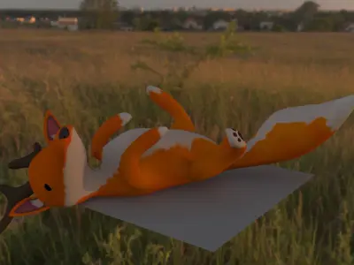 Deer-Fox low poly rigged Low-poly 3D model