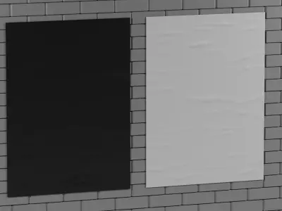 Posters on Wall 3D model