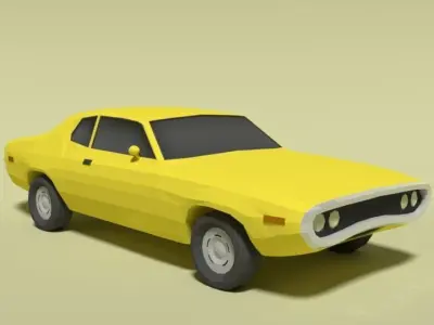 Low Poly Cartoon Plymouth Satellite Sebring 1971 Car Low-poly 3D model