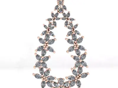 marquise and pear round jewelry ring  3D print model